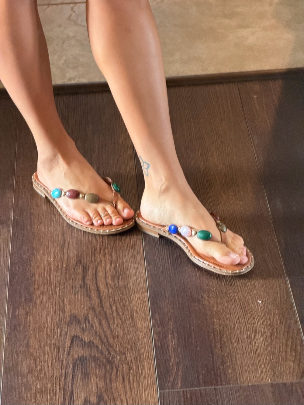 Marc Fisher Multicolor Gemstone Embellished Sandals size 8